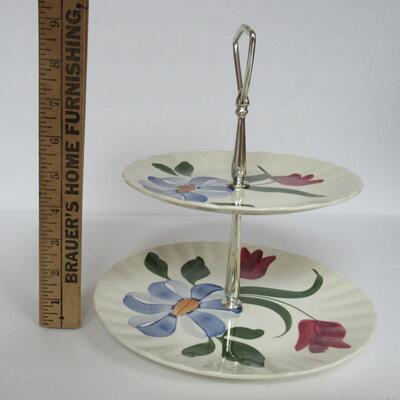 Blue Ridge 2 Tier Center Handle Server, Rutledge Pattern 