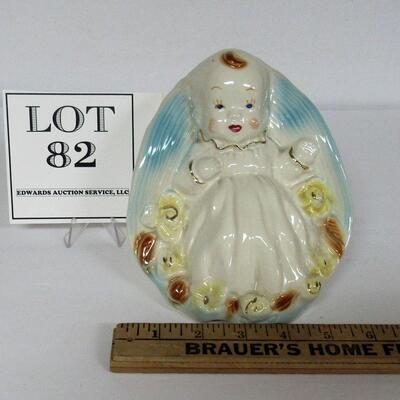 Nice Vintage Pottery Baby Planter, Heavy, Unmarked