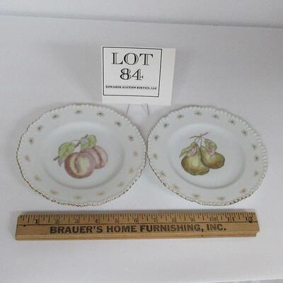 2 Vintage Plates Apples and Pears, Nice But Unsigned