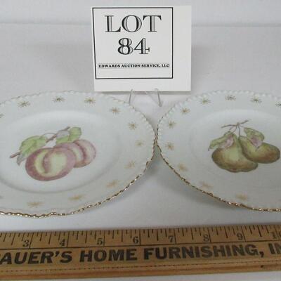 2 Vintage Plates Apples and Pears, Nice But Unsigned