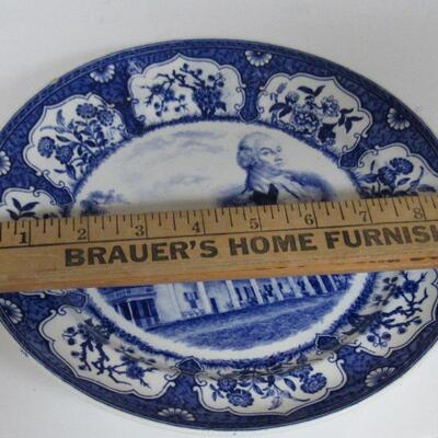 Vintage Blue and White G Washington Plate Mt Vernon, Petrus Ragout Maastricht Holland