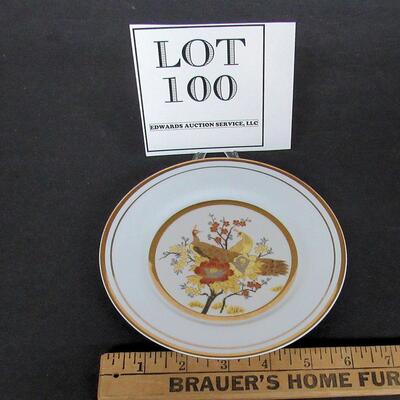 Small Plate With Peacock, Gold Trim, Japan