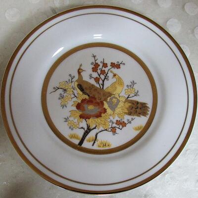 Small Plate With Peacock, Gold Trim, Japan