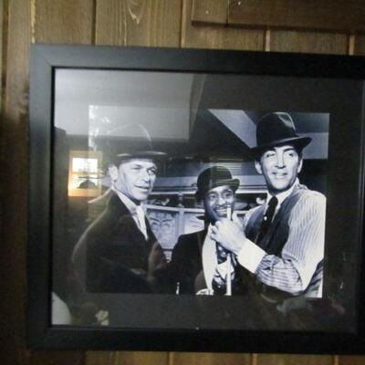 Rat Pack Sinatra, Davis, Jr, and Martin Black and White Framed Print 20