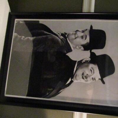 Laurel and Hardy Black and White Framed Print 21