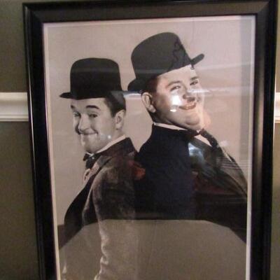 Laurel and Hardy Black and White Framed Print 21