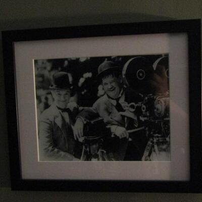 Laurel and Hardy Behind the Scenes Black and White Framed Print 21