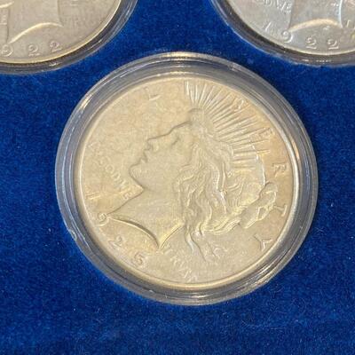 Collection of 5 Peace Silver Dollars