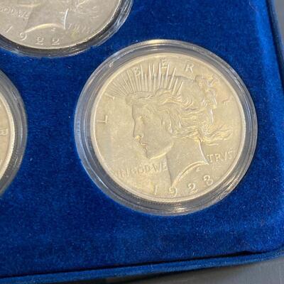 Collection of 5 Peace Silver Dollars