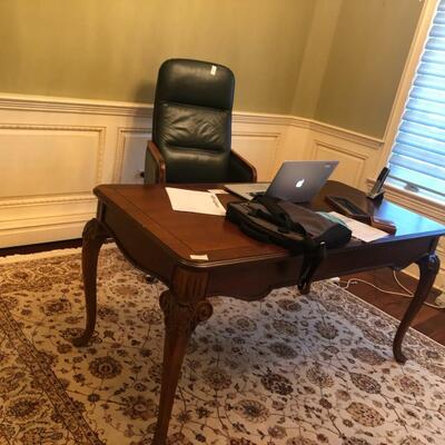 Green  leather executive desk