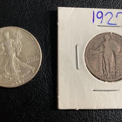 Vintage Coin Set with Silver Quarter and Half
