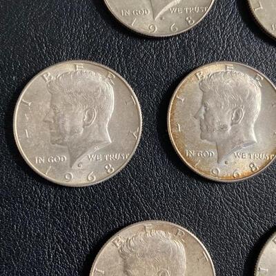 Collection of 10 Kennedy Half Dollar Coins