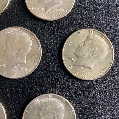 Collection of 10 Kennedy Half Dollar Coins