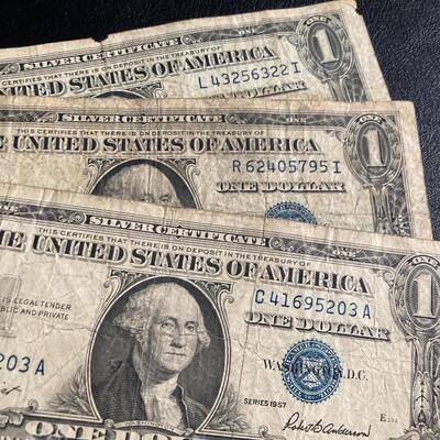 Collection of US Paper Money with 9 Silver Certificates and a $2 Bill