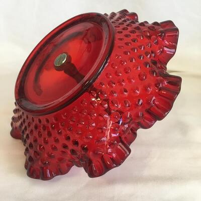 Hobnail Red Candy Dish 