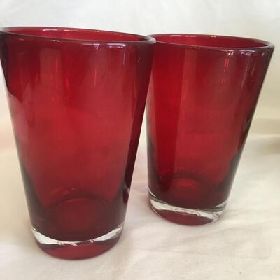 Vintage Red Heavy Glass