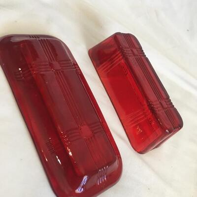 Red Glass Butter Dish
