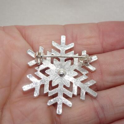 Christmas Rhinestone Snowflake Pin 