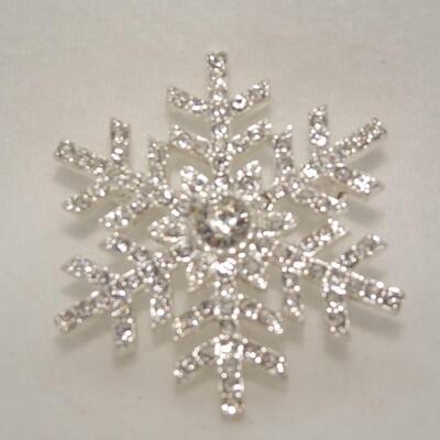 Christmas Rhinestone Snowflake Pin 