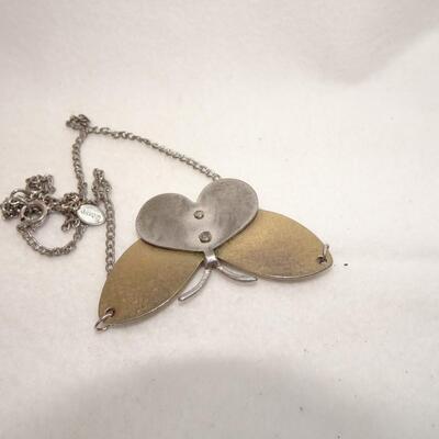 Silver & Gold Tone Butterfly Necklace AVON
