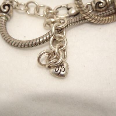 Silver Tone BRIGHTON Pendant Necklace, Snake Chain 