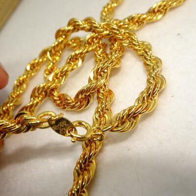 Gold Tone Twist Chain Necklace 