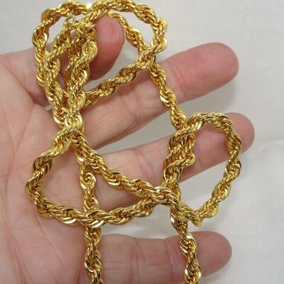 Gold Tone Twist Chain Necklace 
