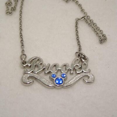 DISNEY "Brooke" Mickey Mouse Necklace, Silver Tone 