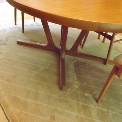 Danish Mid Century Modern Teak Dining Room Table Set 7 Chairs 68"-108" Interform Collection Nationwide Shipping Available