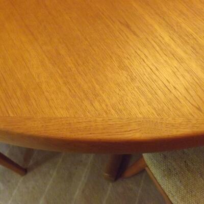 Danish Mid Century Modern Teak Dining Room Table Set 7 Chairs 68"-108" Interform Collection Nationwide Shipping Available