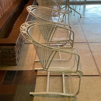 2 Woodard Wrought Iron White Patio Outdoor Chair Rockers Shipping Available