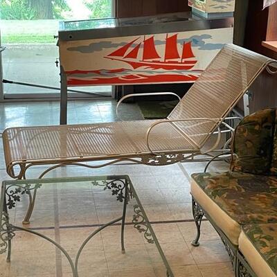 Woodard Wrought Iron White Patio Chaise Lounge Shipping Available