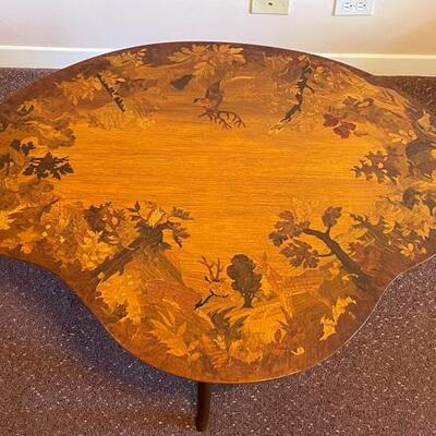 Buchschmid & Gretaux Inlay Inlaid Marquetry Coffee Table 43" x 36" Shipping Available