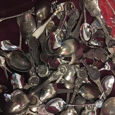 Over a 100. Collectible spoons 