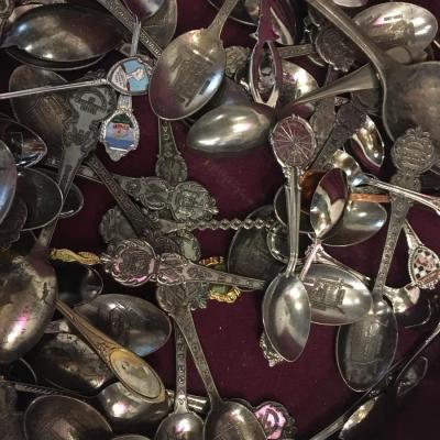 Over a 100. Collectible spoons 