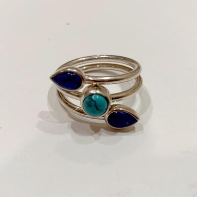 Whitney Kelly Sterling Silver and Turquoise Ring Size 7