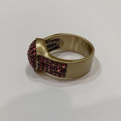 Heidi Daus Belgium Disk Paved Crystal Ring Size 6.5