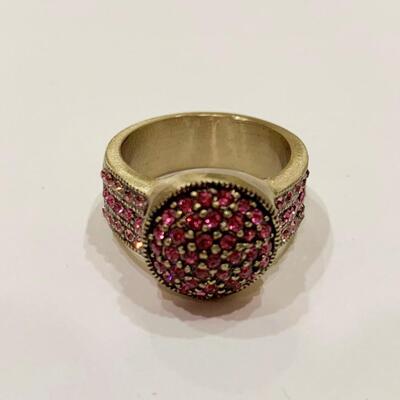 Heidi Daus Belgium Disk Paved Crystal Ring Size 6.5