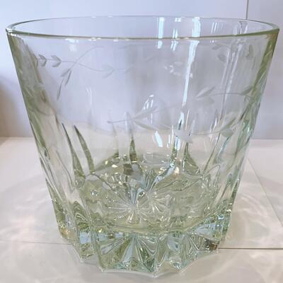 Vintage Etched Glass Ice Bucket