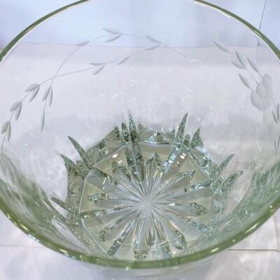 Vintage Etched Glass Ice Bucket