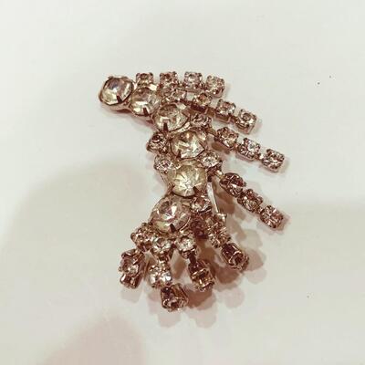 Two Pairs of Vintage Rhinestone Clip On Earrings