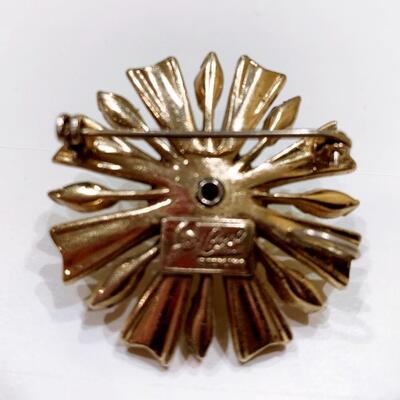 Corocraft Sterling Sunburst Flower Brooch/Pendant