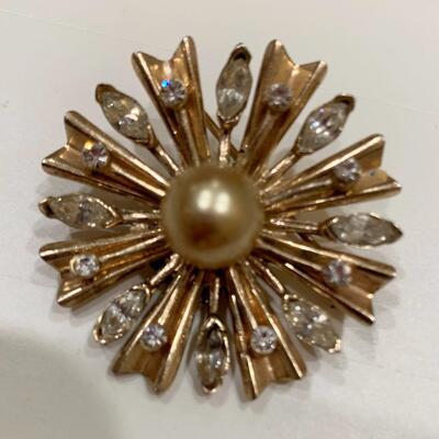 Corocraft Sterling Sunburst Flower Brooch/Pendant