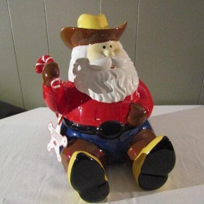 Cowboy Santa Cookie Jar