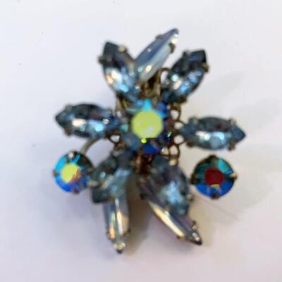 Beau Jewelry Aurora Borealis Clip On Earrings