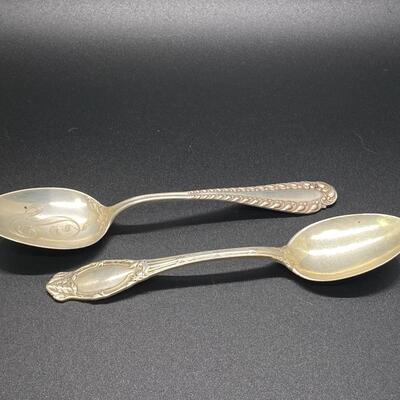 Pair of Sterling Silver Dinner Spoon Tablespoons