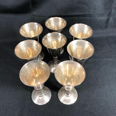 Set of 8 silver plate goblets 