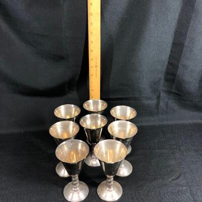 Set of 8 silver plate goblets 