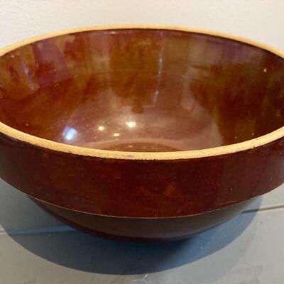 Primitive Brown Antique Mixinv Bowl 9.5â€ across