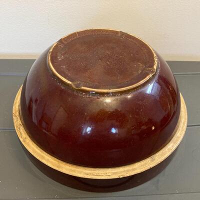 Primitive Brown Antique Mixinv Bowl 9.5â€ across